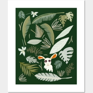 Rabbit in the forest Posters and Art